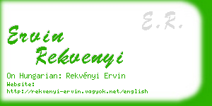 ervin rekvenyi business card